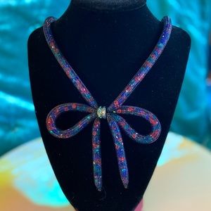 BETSEY JOHNSON SHIMMERY BOW NECKLACE